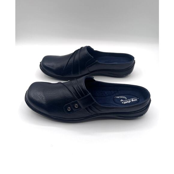 EASY STREET CASUAL 'HOLLY' COMFORT CLOGS MULE NAVY WOMENS 9N NARROW NEW - Picture 5 of 12